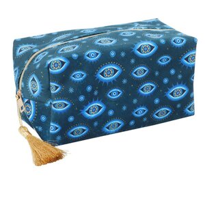 Celestial All Seeing Eye Velvet Makeup Bag with Gold Zipper
