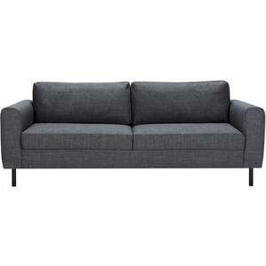 San Sebastian 3-Seater Sofa, Dark Grey Fabric, Black Steel Legs
