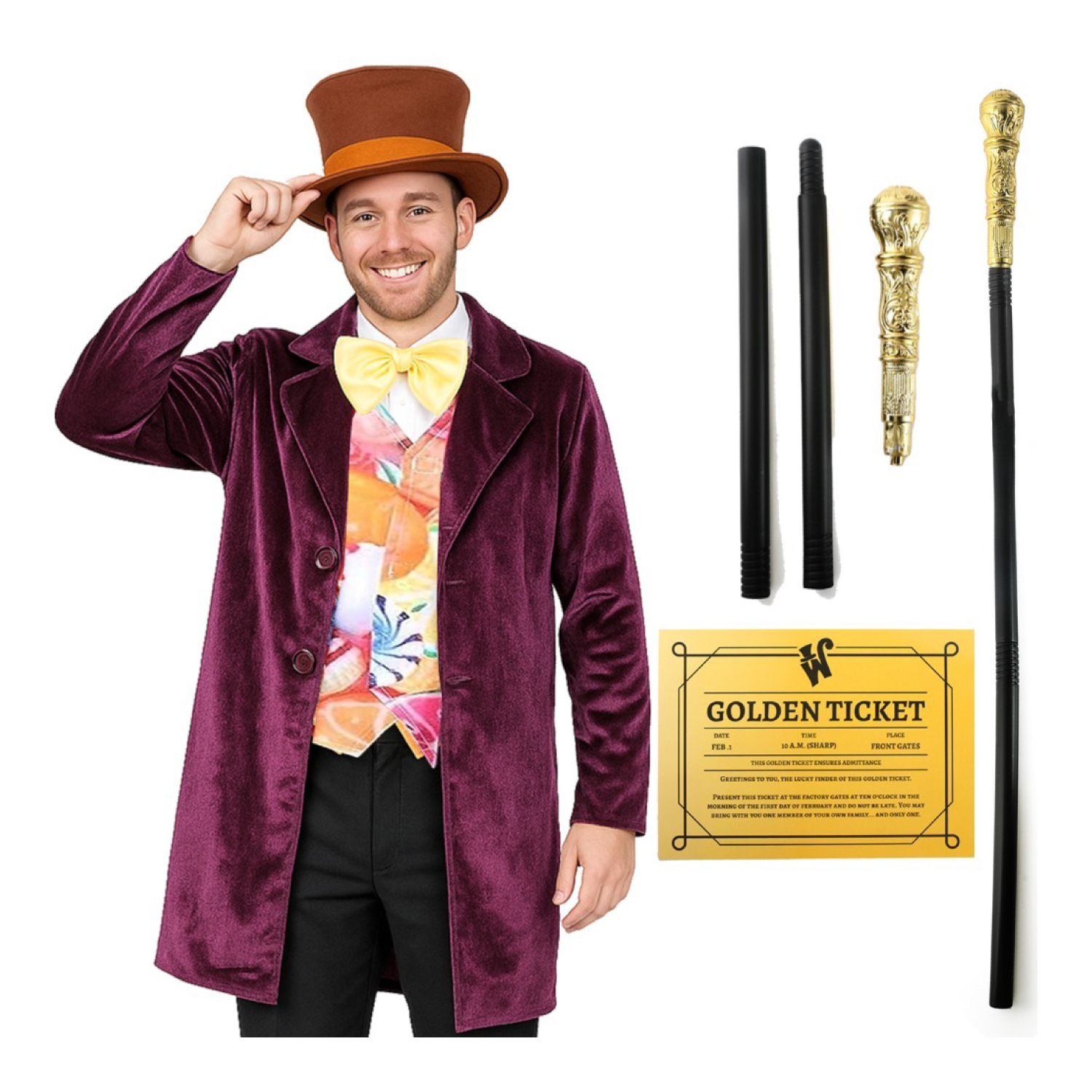 Factory Boss Costume - Cane & Golden Ticket