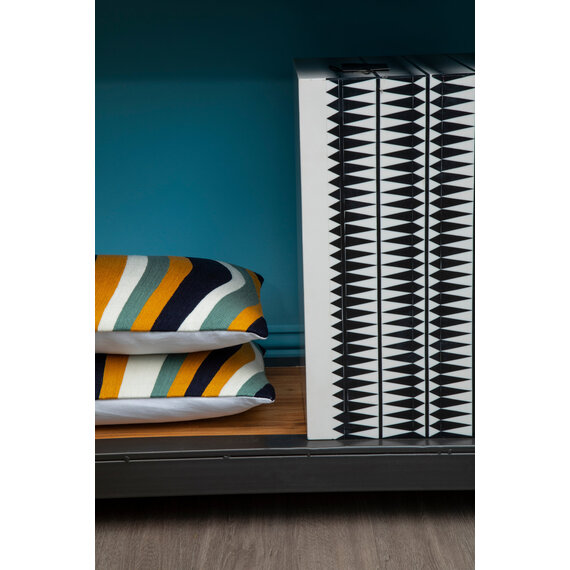 Issey Black and White Resin Table and Stool