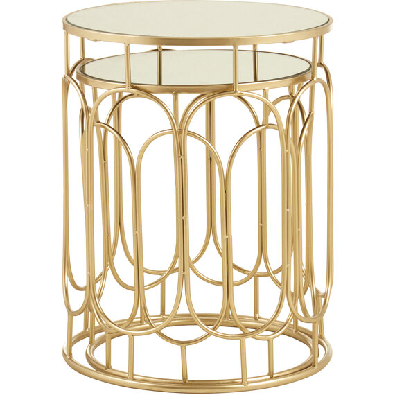 Avantis Set Of 2 Champagne Metal Side Tables