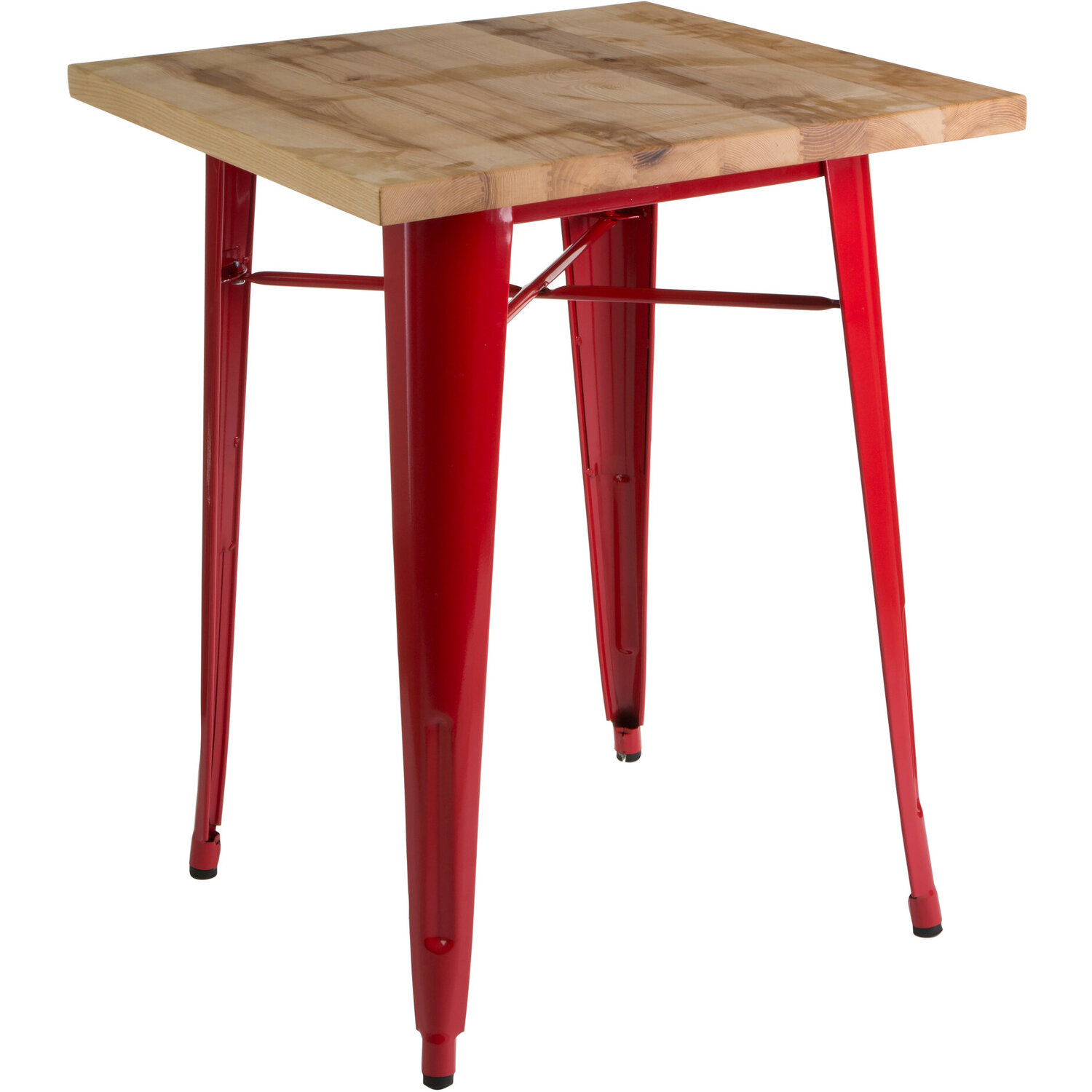 Algate Red Side Table in Powder Coated Metal and Wood - Brown