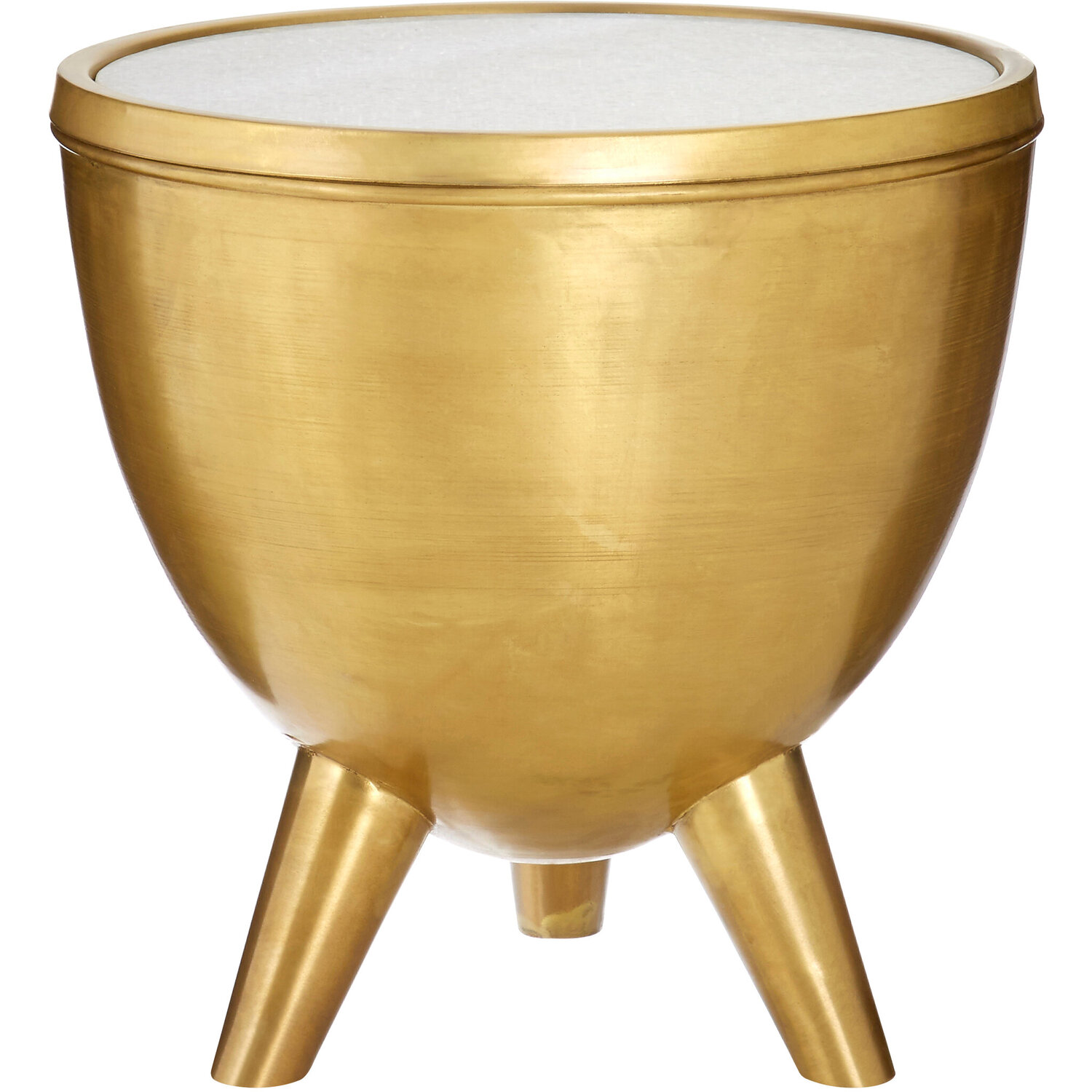 Crest Gold Bowl Shaped Side Table - Gold