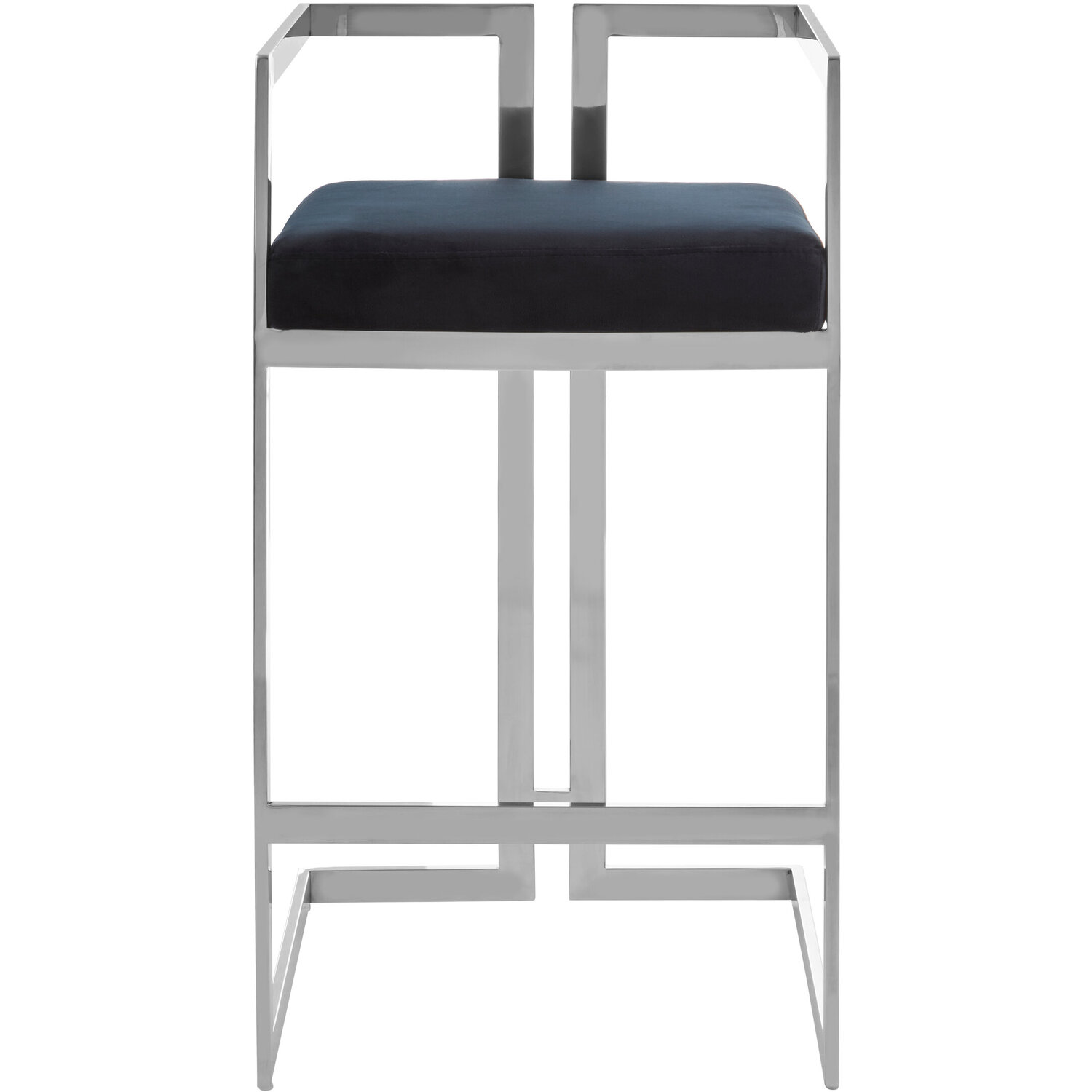 Azalea Bar Stool With Silver Frame - Silver