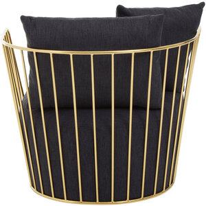 Azalea Black Fabric and Metal Chair