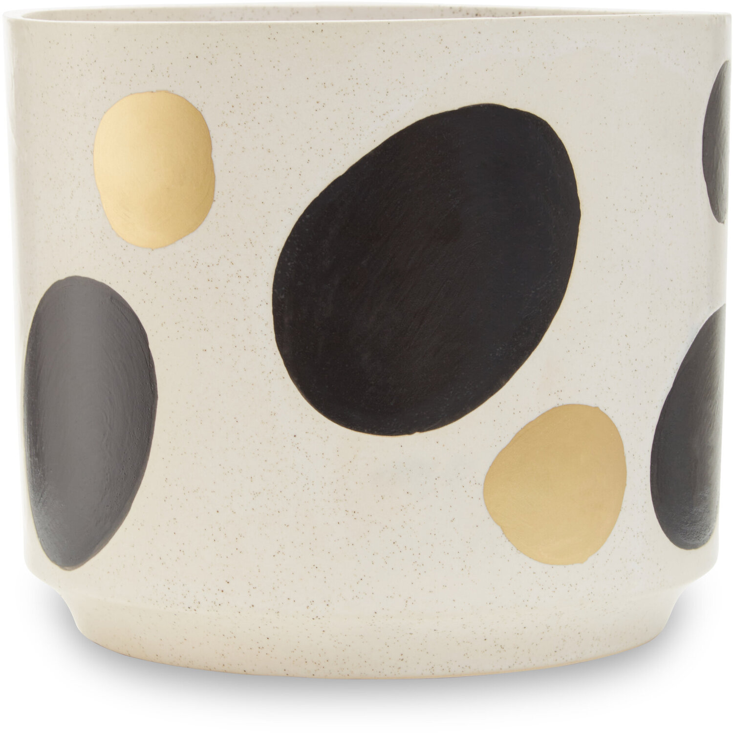 Yuri White And Gold Spotted Planter - Multicolour