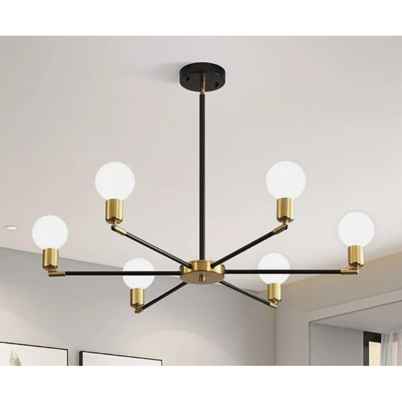 Chandelier Black and Gold E27