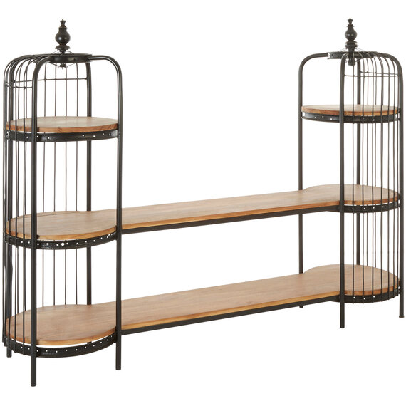 Mantis Long Black Finish Birdcage Shelf Unit