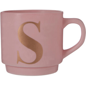 Signet Pink Monogram Mug, S