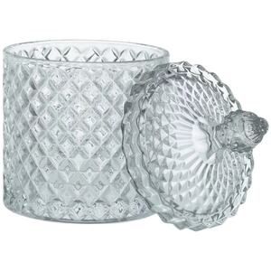 530ml Glass Crystal-Effect Sugar Bowl with Lid - Clear