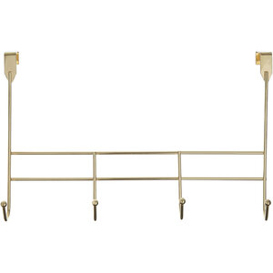 4 Hook Champagne Gold Over Door Hanger