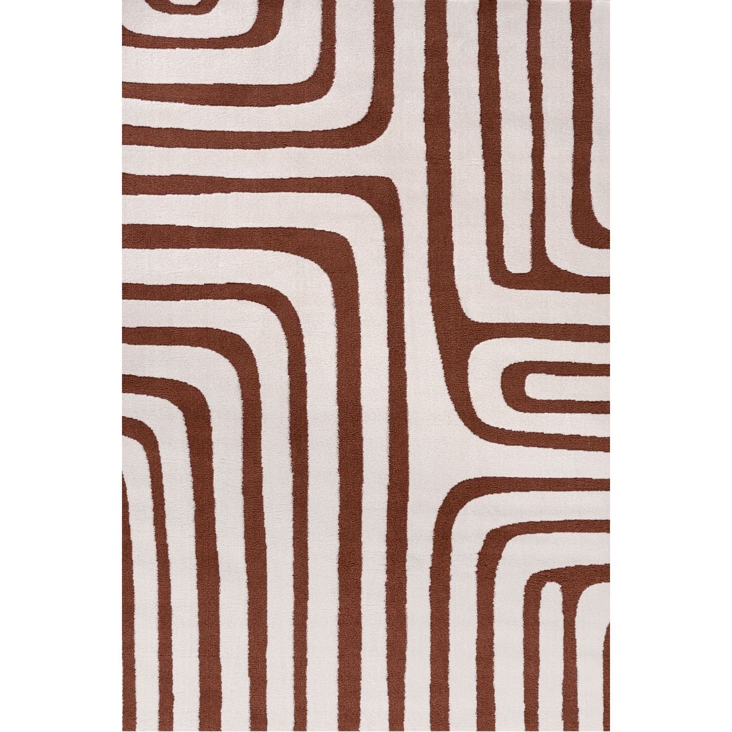 THE RUGS Living Room Rug, Loft Collection – Modern Textured 14mm Soft Pile Area Carpet, Non-Shedding & Easy Care [ Geometric Terra, 240x340 cm] - Image 3