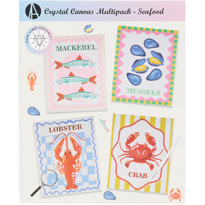 Pack of 4 Seafood Crystal Canvases
