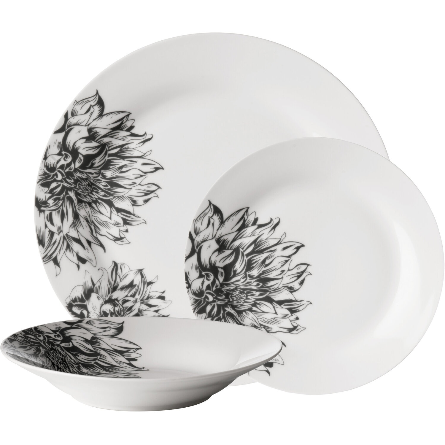 Avie Botanic 12 Piece Dinner Set - White