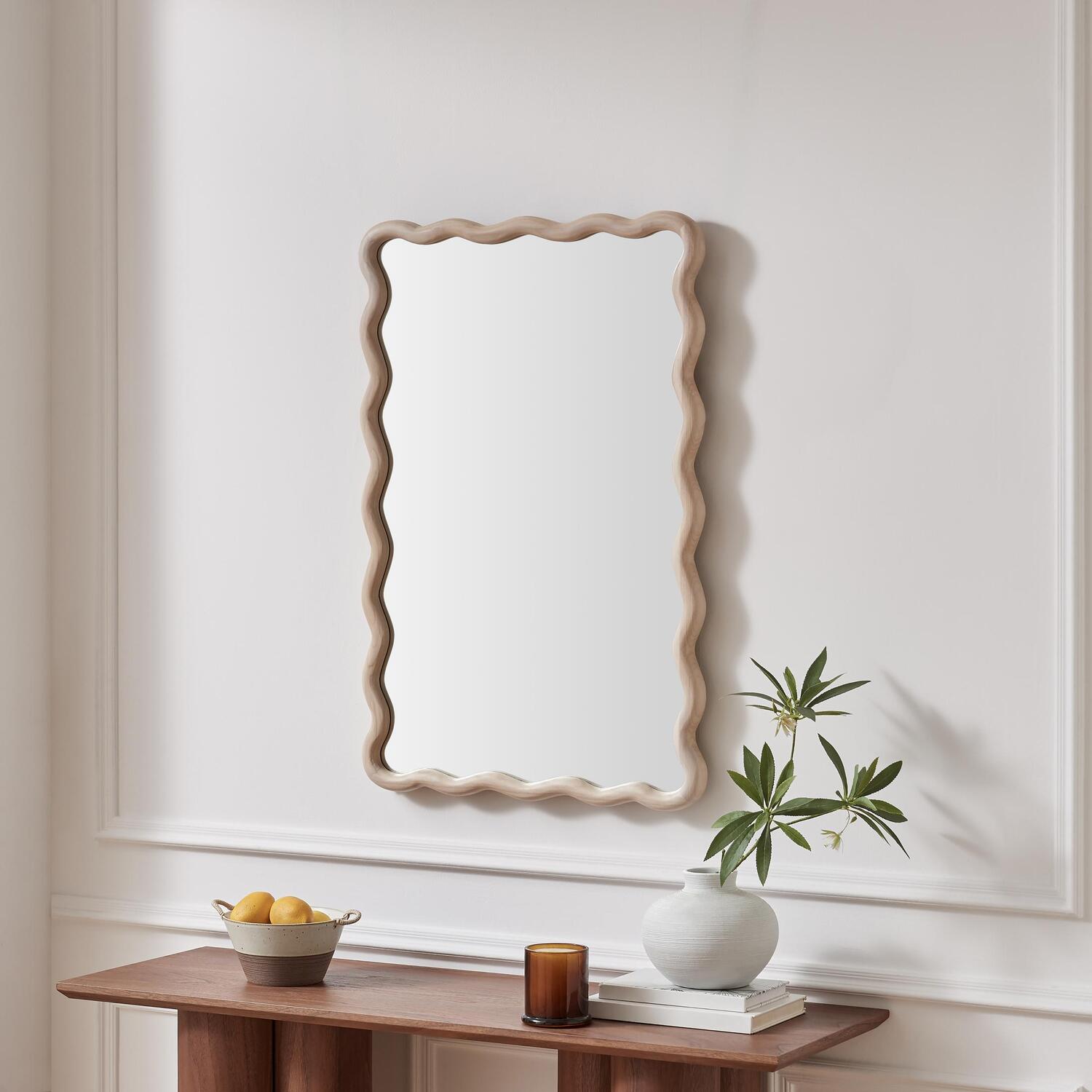 Image of Damaris Wood Medium 90x60cm Wavy Rectangle&hellip;