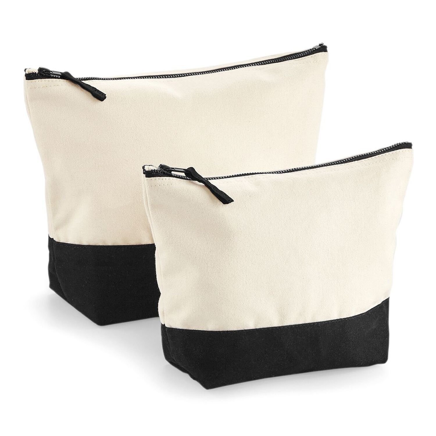 Westford Mill Dipped Base Canvas Accessory Bag (Pack Of 2) - Natural/Black / Fabric / 1.0Cm