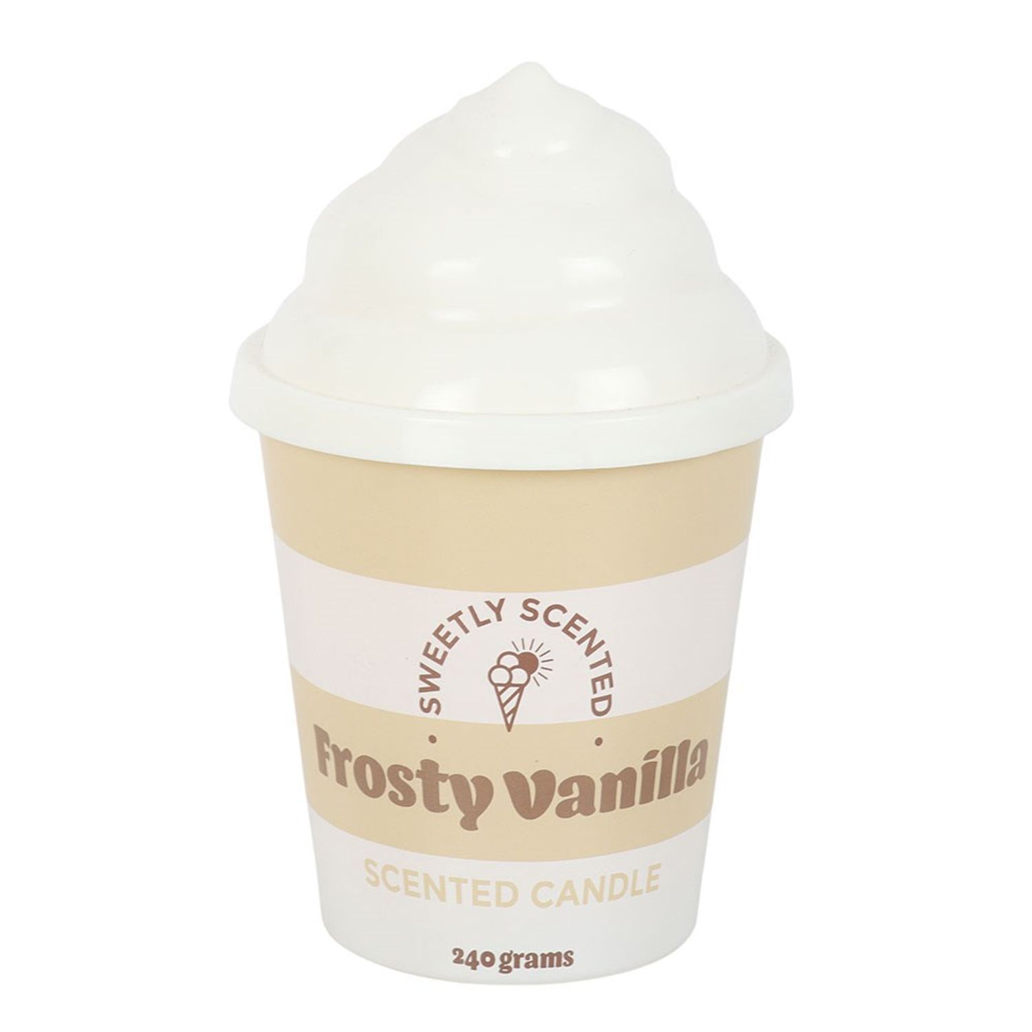 Something Different Frosty Vanilla Ice Cream Scented Candle - White/Cream