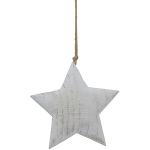 Hill Interiors White Washed Star Christmas Hanging Decoration