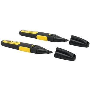 Stanley Hand Tools Chisel Tip Marker Black (pack 2)
