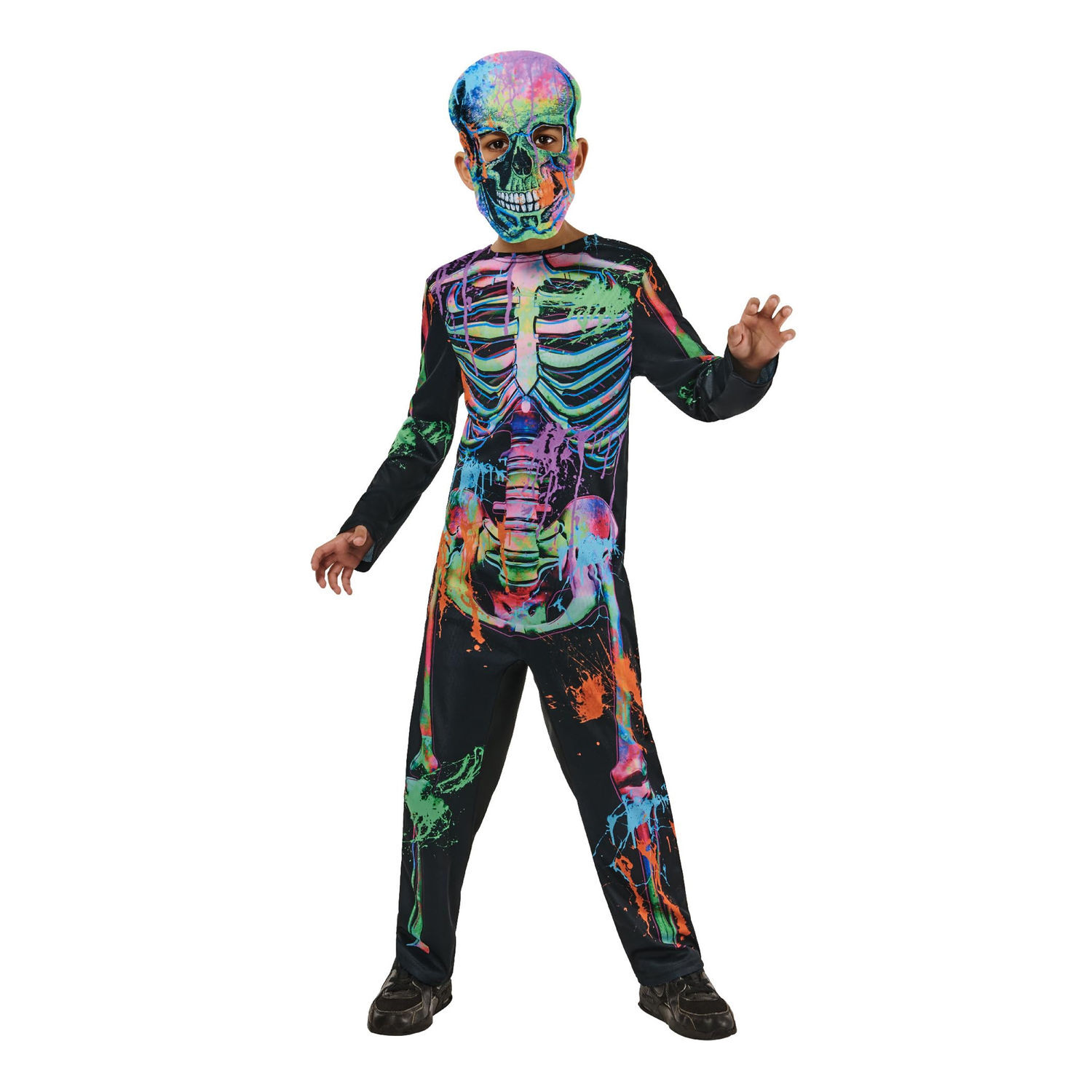 Bristol Novelty Childrens/Kids Bonesky Graffiti Skeleton Costume - Multicoloured / 7+ / One_size
