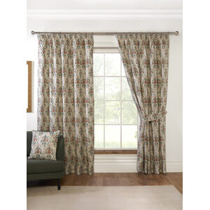 Buttermere Fully Lined Floral Curtains - Pencil Pleat - Polycotton, Autumn 117cm x 137cm (Pair)
