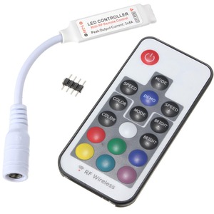 DC 5V-24V 12A RGB LED Controller with 17-Key RF for 5050 3528 LED Strip Lights