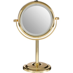Cassini Gold Finish LED Small Table Mirror