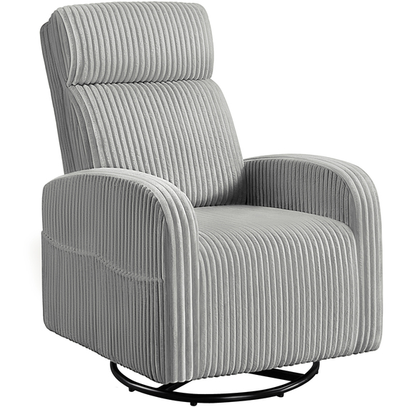 Yaheetech Corduroy Swivel Rocker Chair for Nursery and Living Room