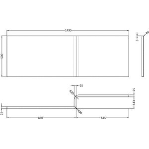 Contemporary Acrylic Bath Panel, Suitable for Standard Straight Baths