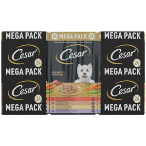 48 x 150g Cesar Country Stew Adult Wet Dog Food Trays Mixed Selection in Gravy
