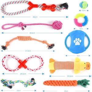 Fur & Bone Dog Chew Toys with Rope & Squeaky Puppy Toys