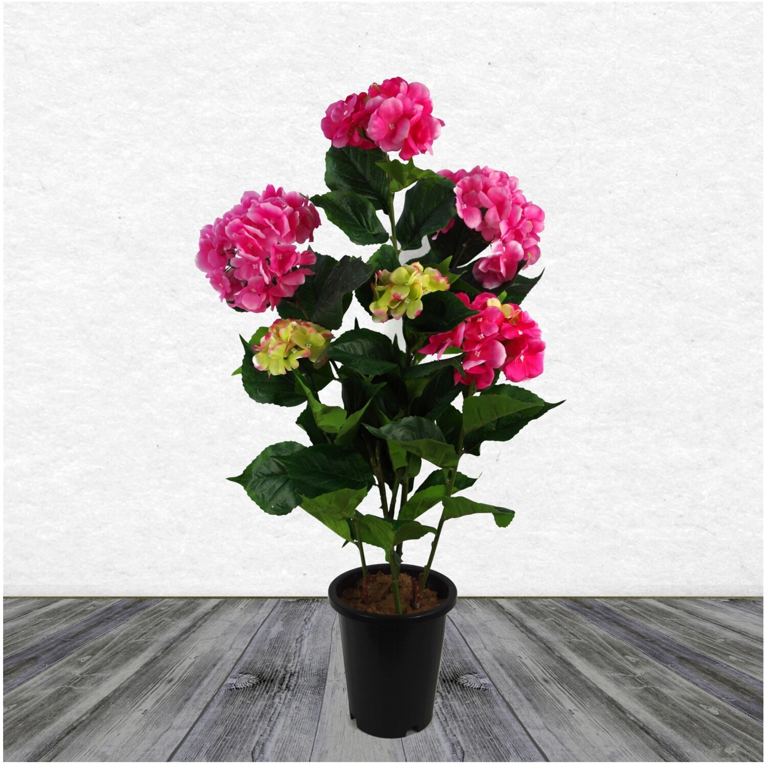 Artificial Hydrangea Plant In Pot With 200 Flowers - Pink