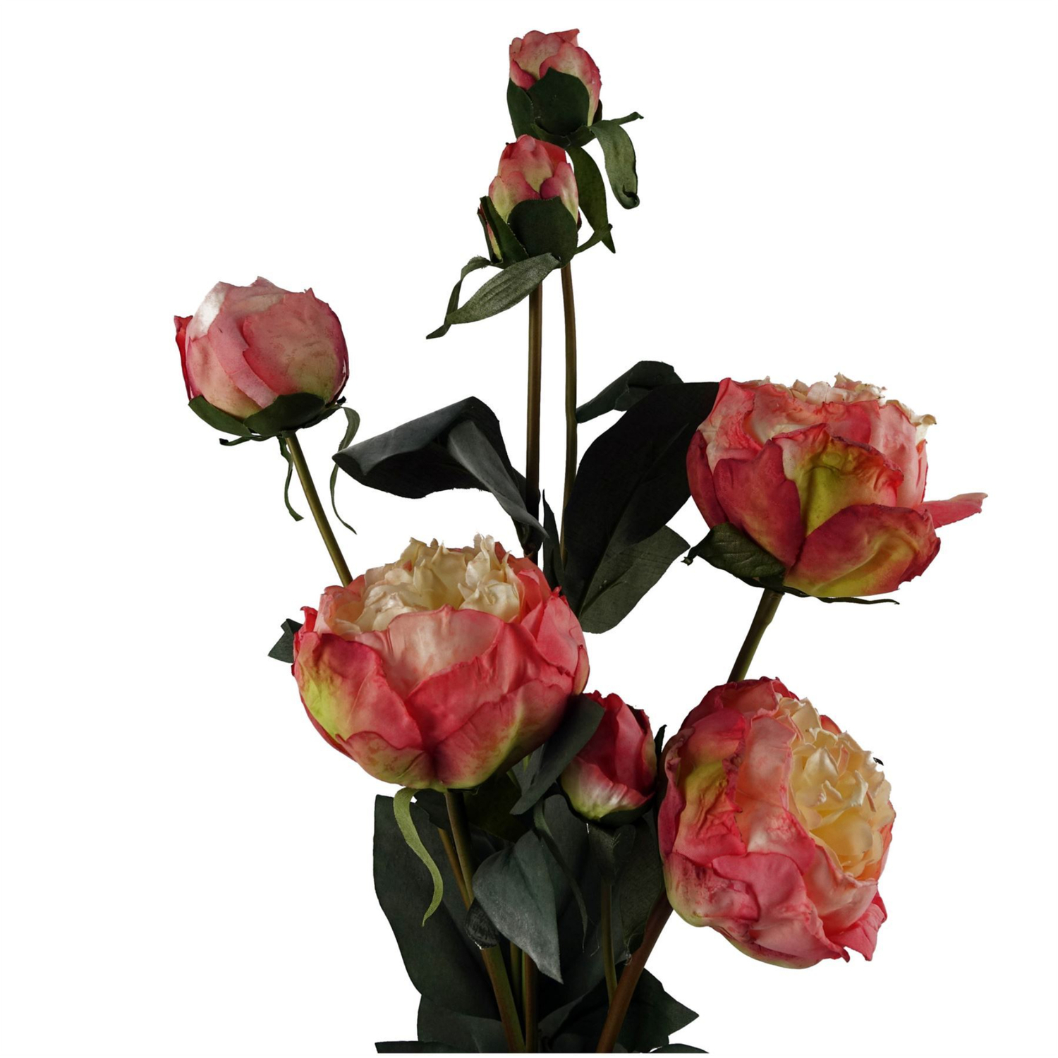 Pink Peony Artificial Flower Spray Bundle 55cm - Pink