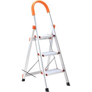 TUFFMATE Folding Aluminium 3 Step Ladder - Portable Hop-Up Stool