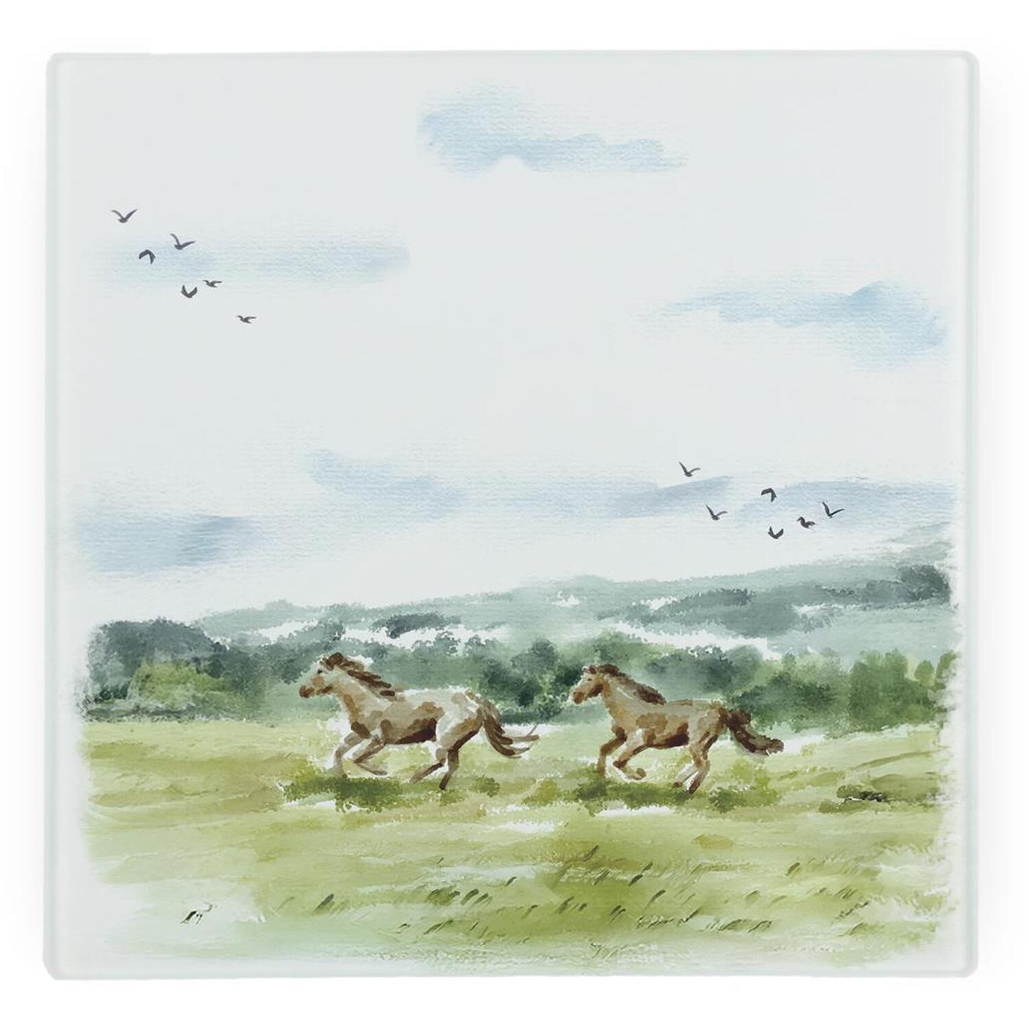 Image of Wild Horses Glass Hot Pot Stand&hellip;