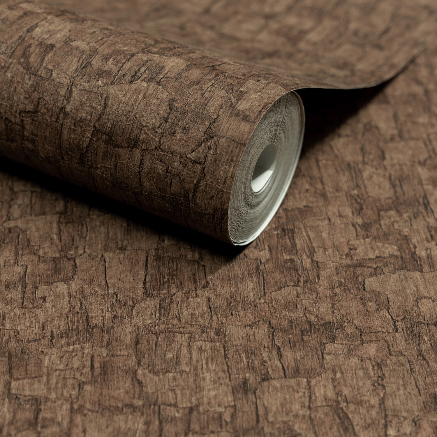 Grandeco Boutique Azobe Cork Effect Embossed Wallpaper - Brown
