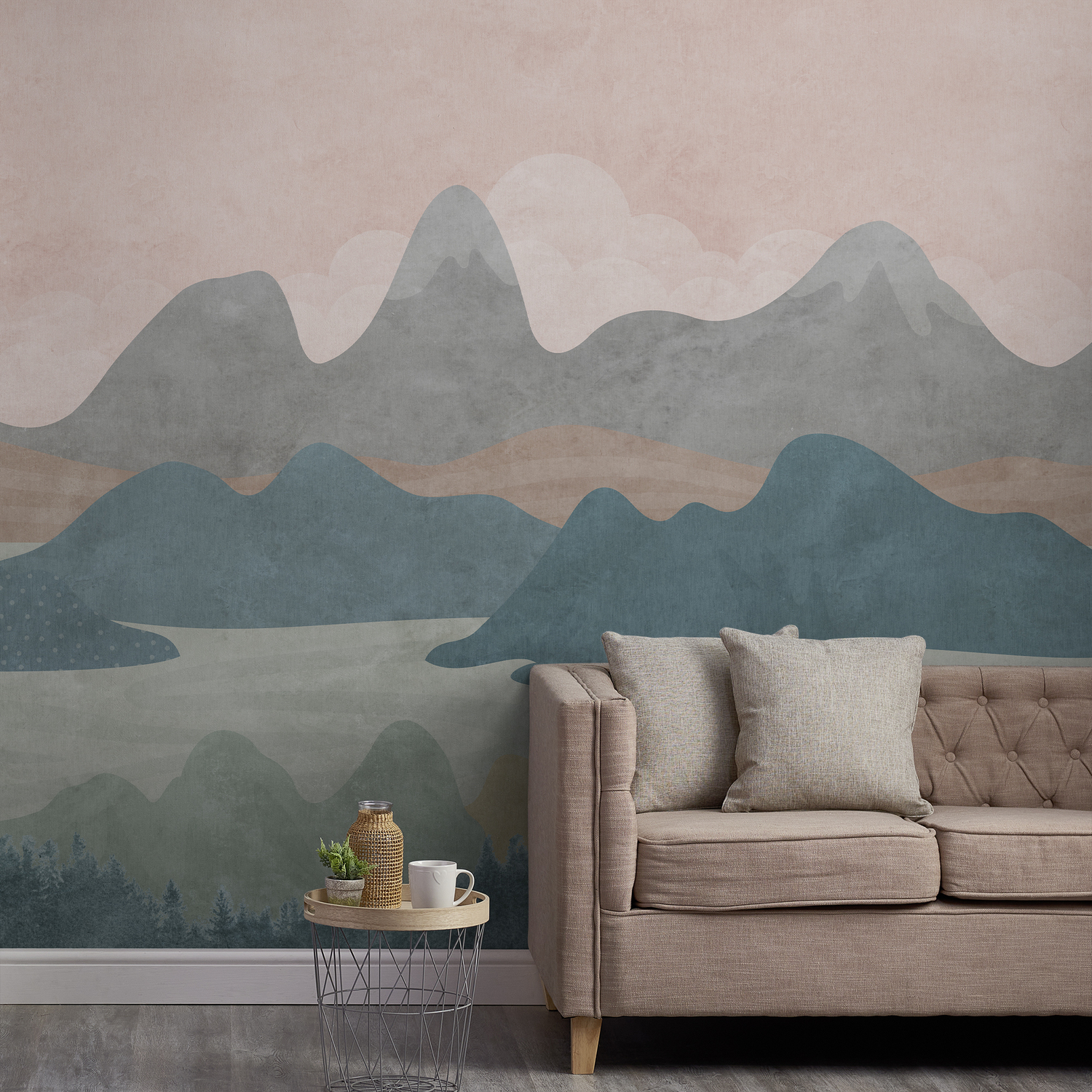 Grandeco Hills & Mountains Landscape Mural - 7 Panel - 2.8m x 3.71m - Image 5