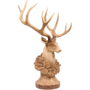 Wood Effect Ornate Stag Head Decoration