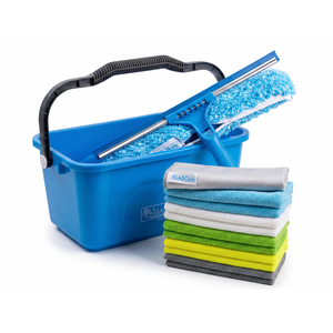 IGADPole Window Cleaning Bucket Kit with Squeegee, Microfibre Cloths and Glass Cloth