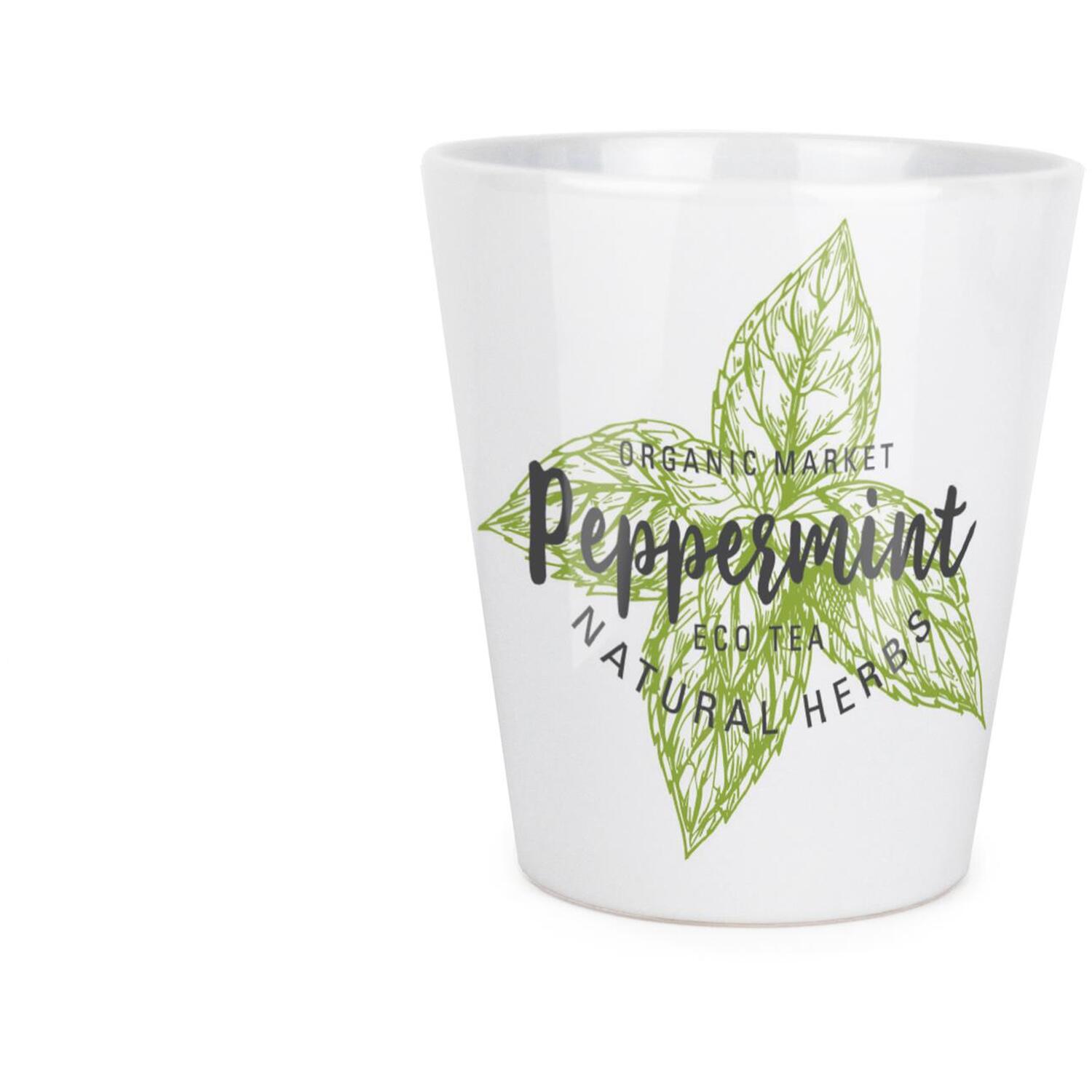 Purely Home Peppermint Herb Plant Pot - Cooking Ingredients Green Herbs Small Ceramic Indoor Plant Pot with Drainage Hole - Homeware Gift 9cm Diameter Flower Pot - Image 3