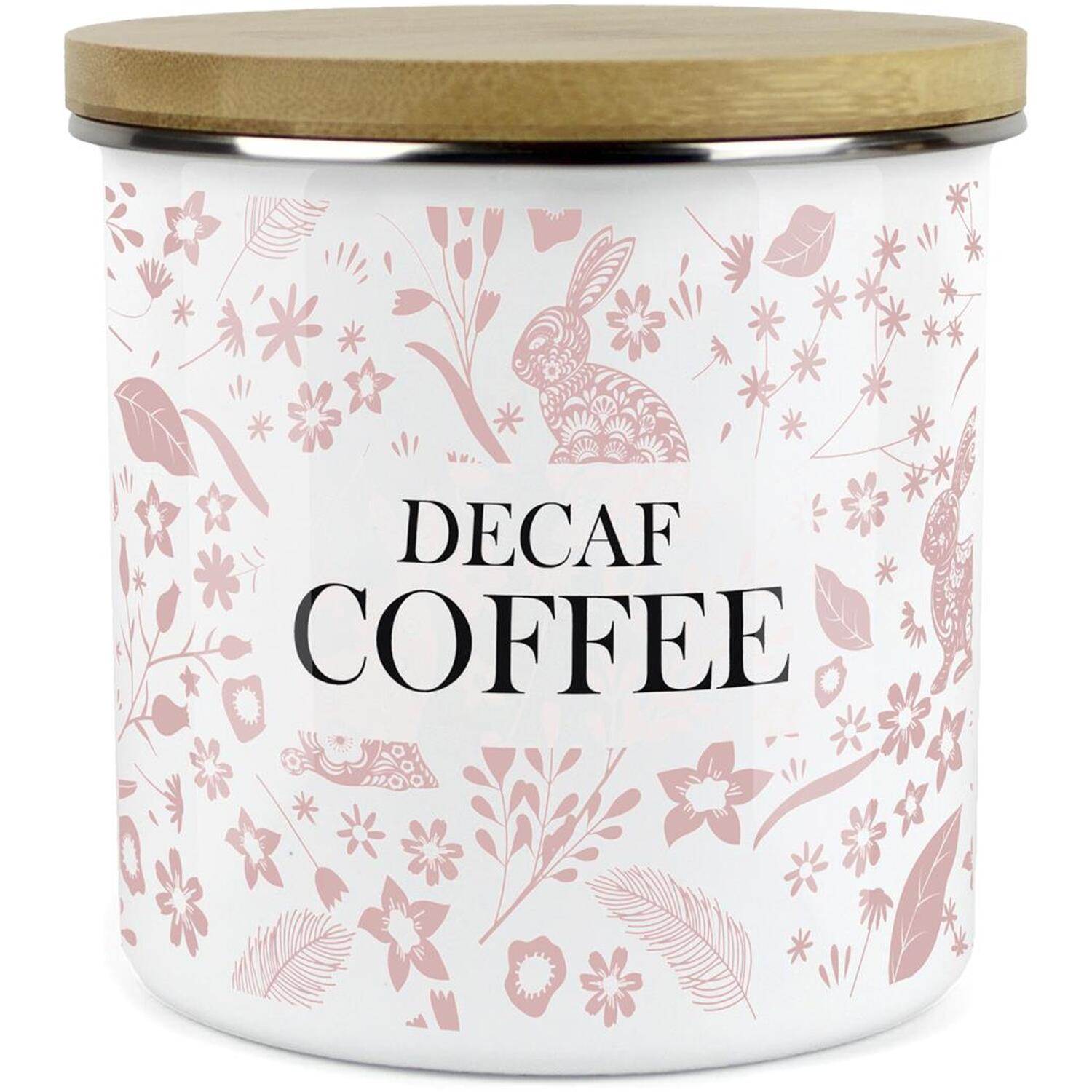 Wild Rabbits Decaf Coffee Storage Canister - Pink Enamel Food/Drink Container - Image 2