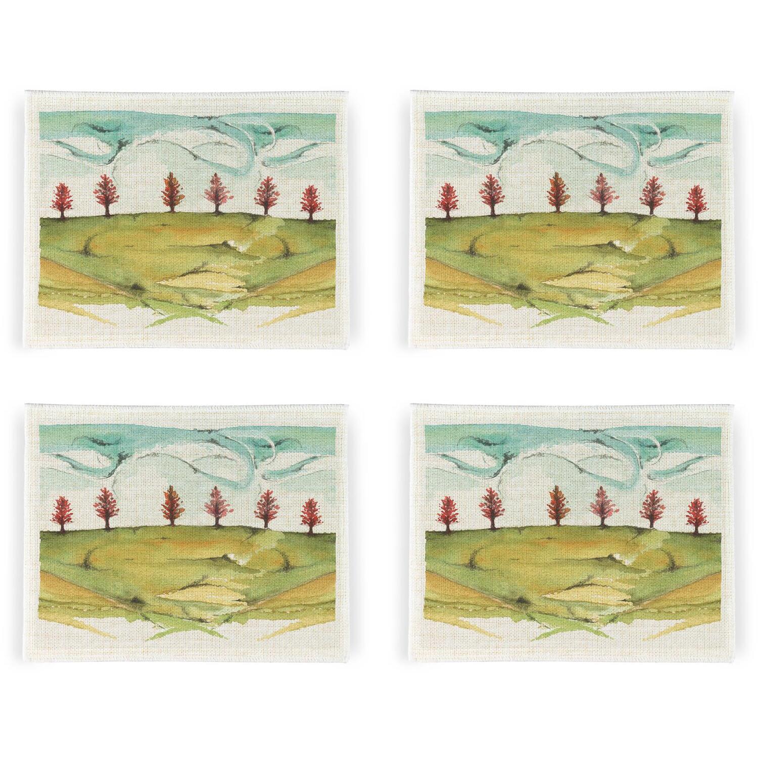 Image of Swirled Skies Linen Placemats - Set&hellip;