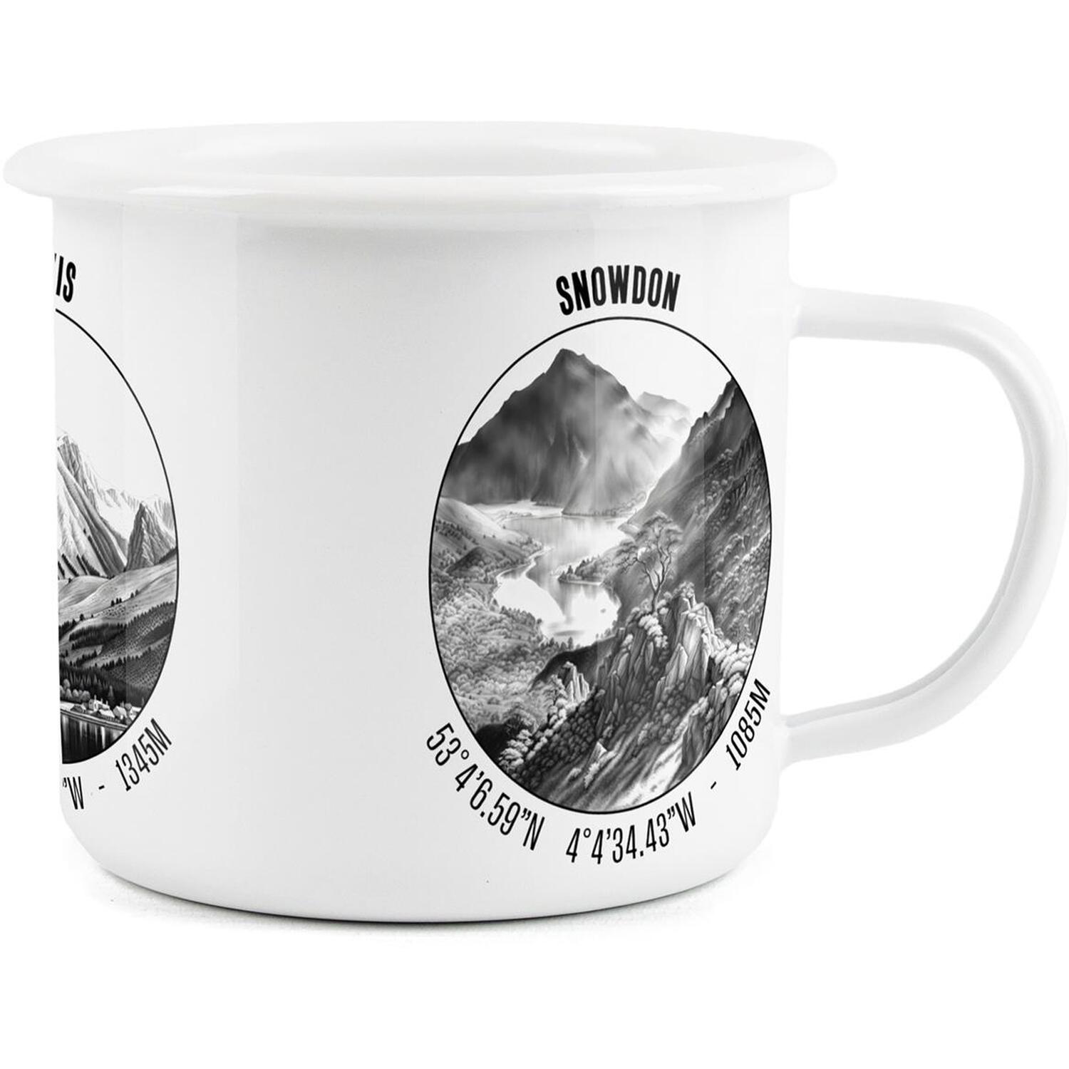 Image of Three Peaks Enamel Mug - Black
