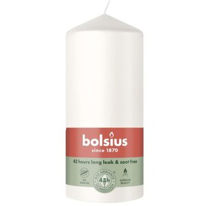 Cloudy White Bolsius Pillar Candle 2 Pack White