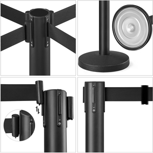 Yaheetech 2m Retractable Belt Stanchion Queue Barrier