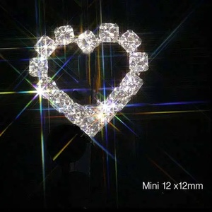 Pack of 10 Mini Heart Crystal Craft Embellishments