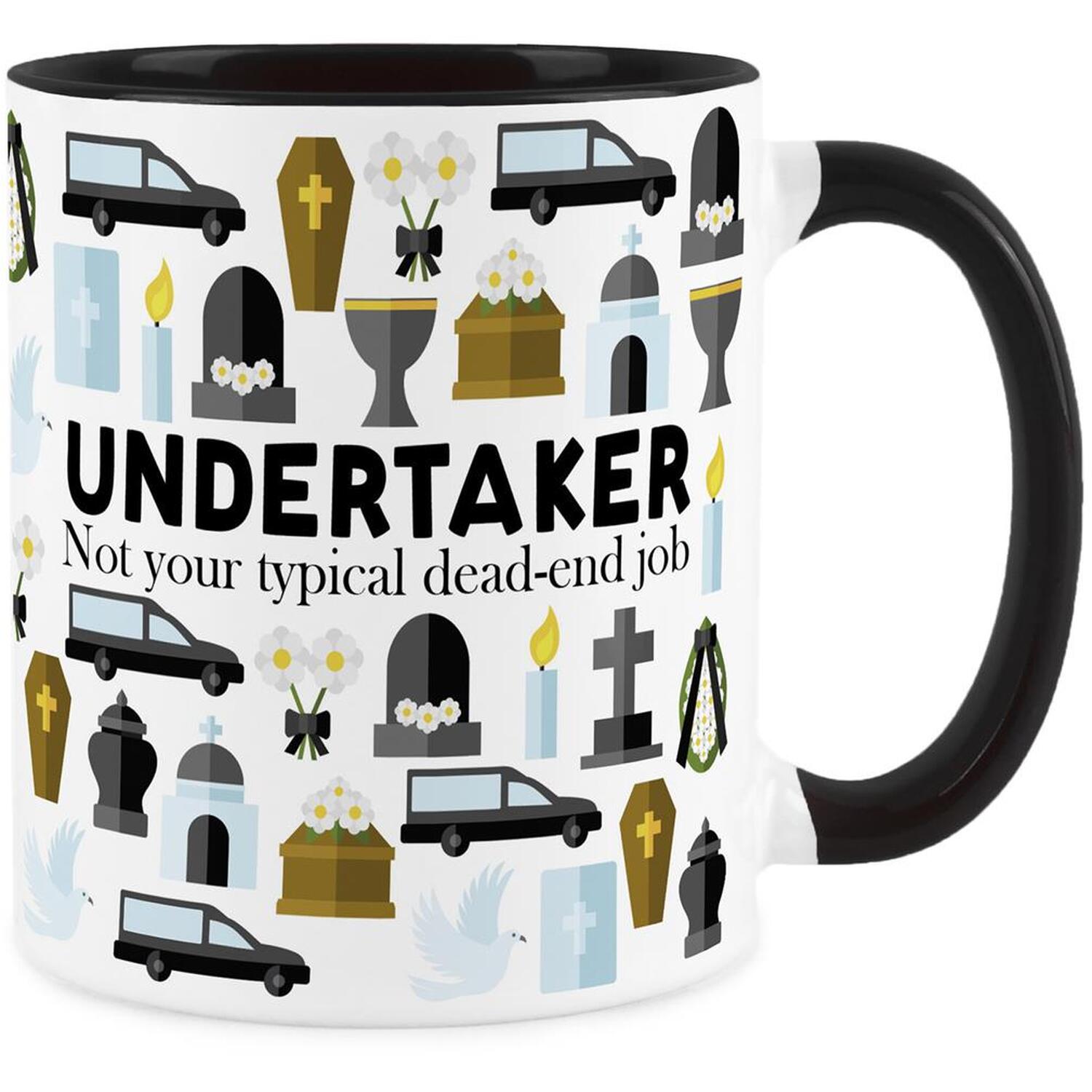 Undertaker Mug - Dark Humour Trades Novelty Gift - Tea/Coffee Black Ceramic Cup - Image 2