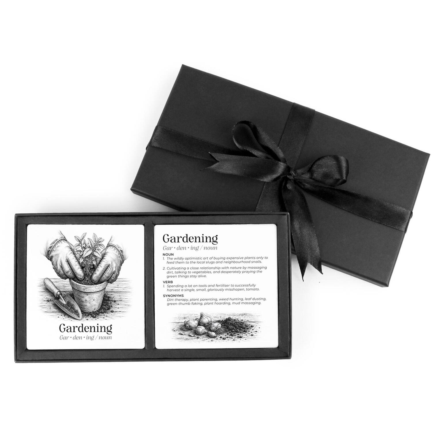 Image of Gardening Definitions Ceramic Coasters Gift Set&hellip;