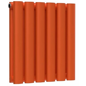 Lux Heat Oval Horizontal Radiator - Sunburst Orange - 400mm x 360mm - Double
