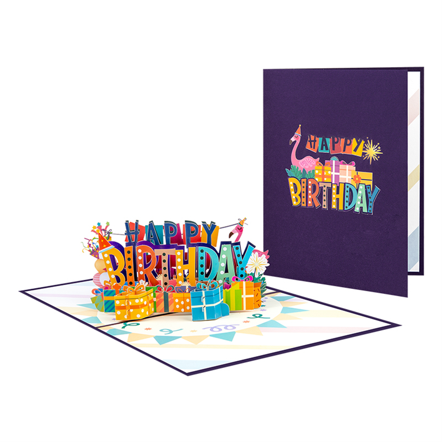 - Flamingo Fiesta Happy Birthday Pop-Up Card - Image 2
